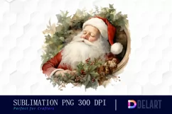 Watercolor Santa Claus Life Clipart, Sublimation Art Product Image 1