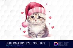 Watercolor Pink Christmas Clipart Design Product Image 1