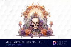 Watercolor Day of the Dead Clipart, Illustration PNG Product Image 1