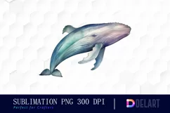 Watercolor Pastel Sea Animal Clipart, Sublimation Art Product Image 1