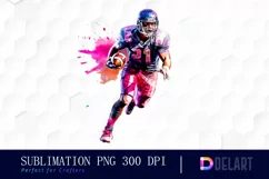 Watercolor American Football Sublimation Clipart Product Image 1