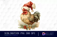 Watercolor Christmas Vintage Farm Clipart, Sublimation Art Product Image 1