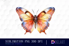 Watercolor Fantasy Butterfly Clipart, Illustration PNG Product Image 1