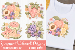 Summer Fruit Patchwork| 4 PNG Sublimation Designs Product Image 3