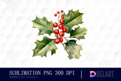 Watercolor Vintage Christmas Clipart, Sublimation Art Product Image 1