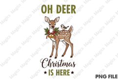 Vintage Christmas Deer PNG Sublimation Product Image 1