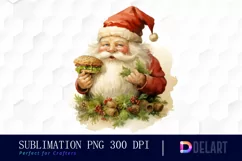Watercolor Santa Claus Life Clipart, Graphic Product Image 1