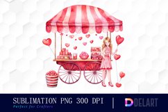 Watercolor Valentines Candy Shop Clipart, PNG Set Product Image 1