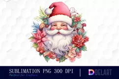 Watercolor Santa Summer Clipart, PNG Product Image 1