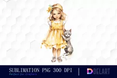 Watercolor Vintage Cute Baby Girl Exquisite Clipart Product Image 1