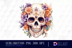 Watercolor Day of the Dead Clipart, Illustration PNG Product Image 1