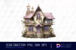 Watercolor Fairy House Clipart, Sublimation Graphics Product Image 1