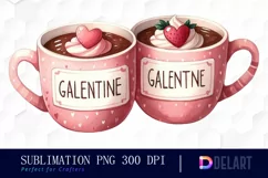 Watercolor Valentines Day Girl Clipart, Sublimation Art Product Image 1