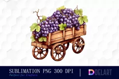 Wooden Cart Of Grapes Clipart Product Image 1