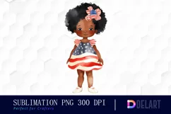 Watercolor Black Baby Girl Clipart Fun Product Image 1