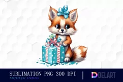 Watercolor Birthday Animal Friend Clipart Design Product Image 1