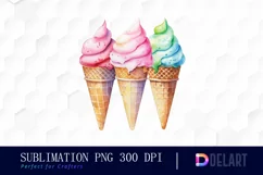 Watercolor Watercolor Ice Cream PNG Clipart Product Image 1
