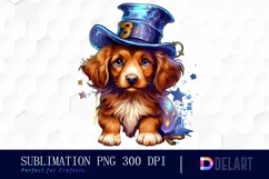 Watercolor Fantasy Puppy Magic PNG Clipart Product Image 1