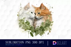Watercolor Animal Couple Clipart, Sublimation Graphics Product Image 1