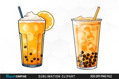 Watercolor Bubble Tea Exquisite Clipart Product Image 1