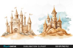 Watercolor Sandcastle Sublimation Art Clipart Product Image 1