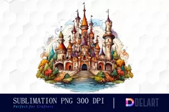 Watercolor Fairy Tale Kingdom Fantasy Clipart Design Product Image 1