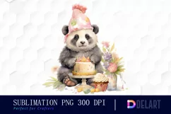 Watercolor Animal in Party Clipart, Sublimation Art Product Image 1