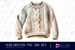 Watercolor Cozy Knit Sweater PNG Clipart Product Image 1
