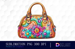 Watercolor Hippie Purse Sublimation Clipart Product Image 1