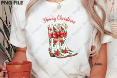 Howdy Christmas Boots Cowboy Western PNG | Christmas Quotes Product Image 2
