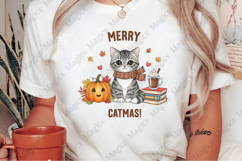 Merry Catmas Cat T-Shirt Design Png Product Image 2