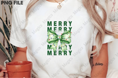 Merry Christmas Coquette Bow Neon Green | Christmas Quotes Product Image 2
