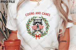 Funny Christmas Raccoon Candy Cane PNG Product Image 2