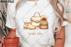 Winter Vibes Basics Bougie Christmas PNG | Christmas Quotes Product Image 2