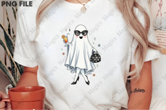 Cute Ghost Drinking Fall Retro Halloween Product Image 2