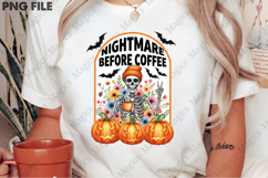 Retro Halloween Skeleton Coffee Fall PNG Product Image 2