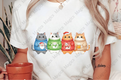 Cute Christmas Cats in Sweaters Png Product Image 2
