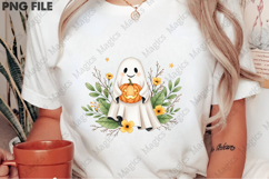 Ghost Pumpkin Floral Fall Halloween PNG Product Image 2