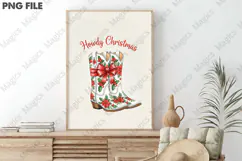 Howdy Christmas Boots Cowboy Western PNG | Christmas Quotes Product Image 3