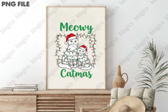 Vintage Christmas Cat PNG Sublimation Product Image 3