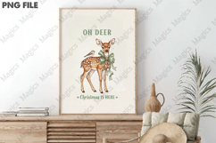 Vintage Christmas Deer PNG Sublimation Product Image 3