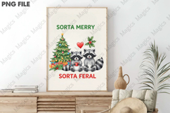 Sorta Merry Sorta Feral Christmas PNG | Christmas Quotes Product Image 3