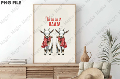 Hand Drawn Christmas Farm Goat PNG Product Image 3