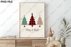 Christmas Plaid Trees PNG Sublimation Product Image 3