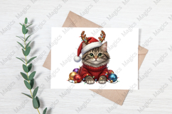 Christmas Cat with Antlers Png Product Image 3