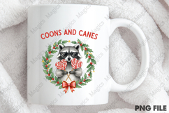Funny Christmas Raccoon Candy Cane PNG Product Image 4