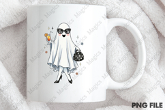 Cute Ghost Drinking Fall Retro Halloween Product Image 3