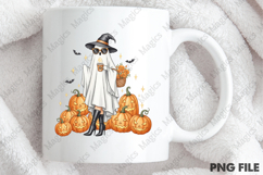 Ghost Coffee Halloween Fall Pumpkin PNG Product Image 3