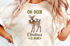 Vintage Christmas Deer PNG Sublimation Product Image 4