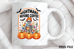 Retro Halloween Skeleton Coffee Fall PNG Product Image 3